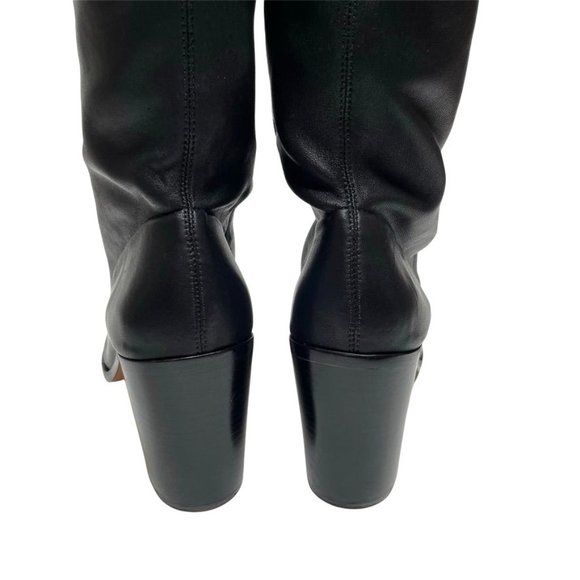 NIB SCHUTZ AMELLIE LEATHER MID CALF SOCK BOOTS IN BLACK SZ  9.5 - 6.5 - Picture 10 of 12